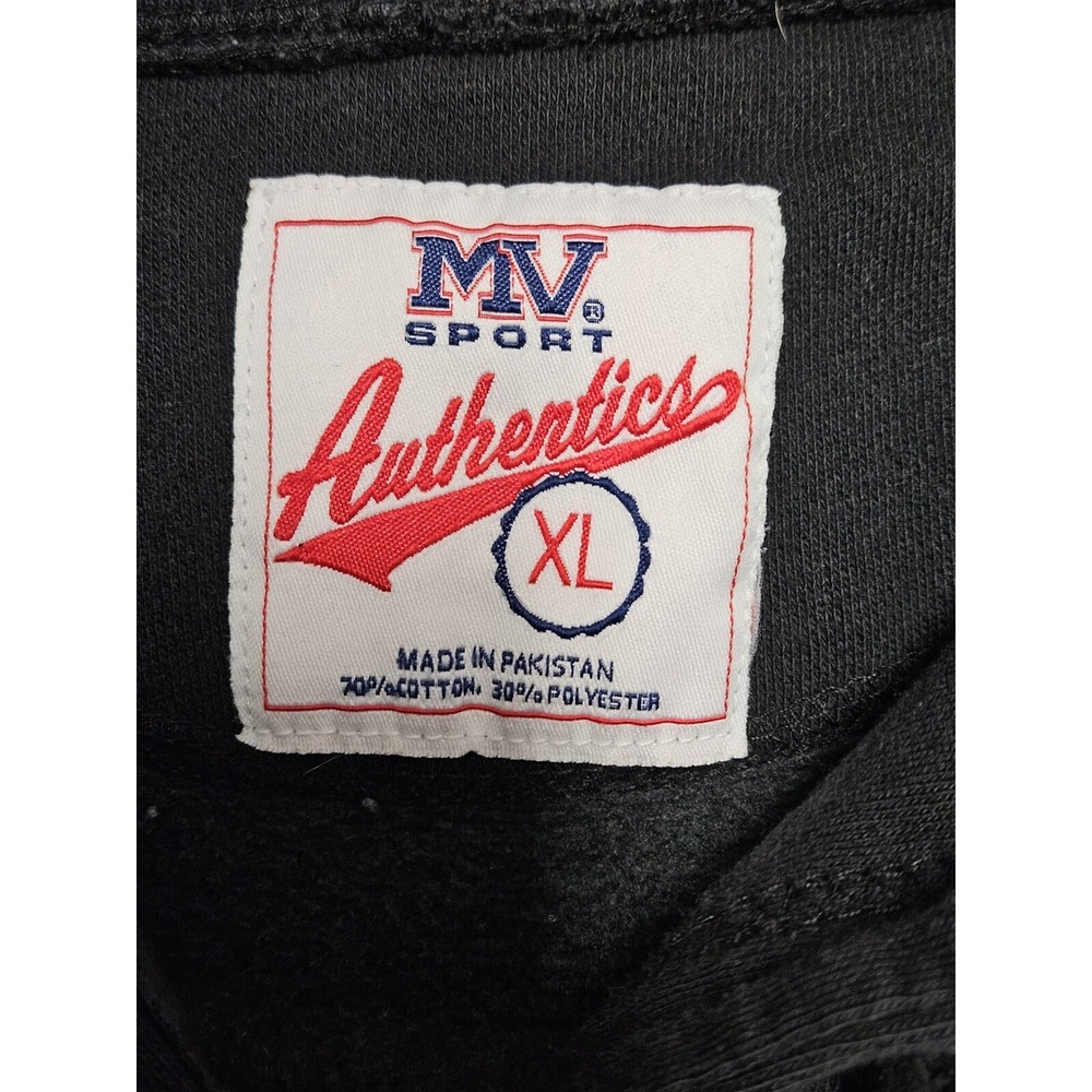 Vintage Marine Simper Fi Black Hoodie Size X-Large Sleeve Spellout MV Sport - Picture 4 of 8